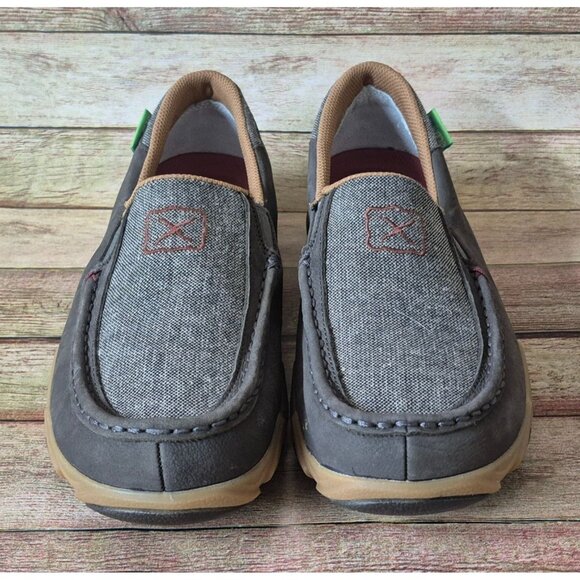Twisted X Eco TWX Men's Gray Slip On Driving Moc Shoes Size 7.5W Antibacterial - Picture 2 of 12